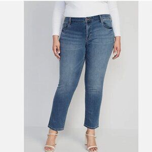 Old Navy Mid-Rise Power Slim Straight Jean Willow Wash 18